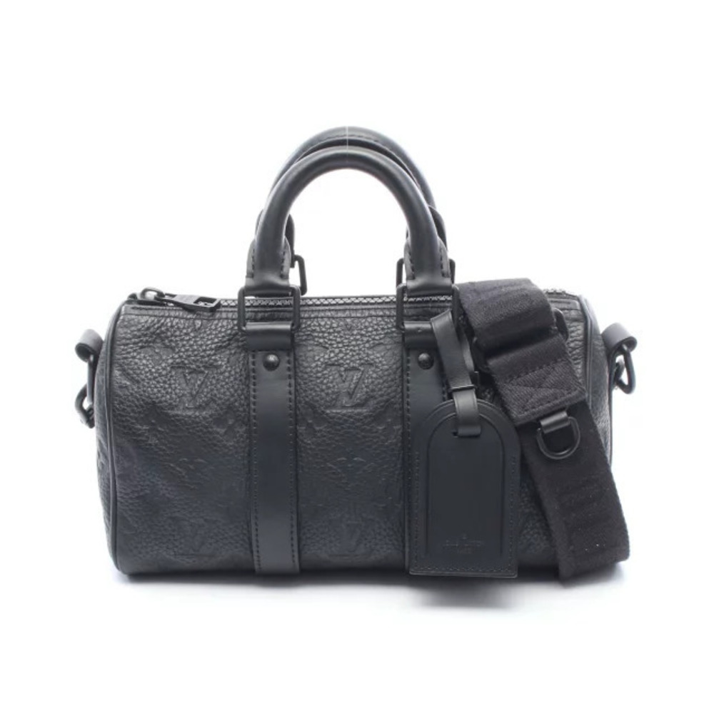 Louis Vuitton Keepall Bandouliere Handbag Leather Monogram Taurillon Black